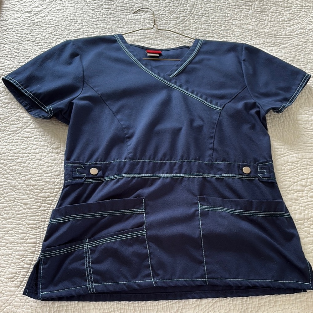 Navy Blue Women's Scrub Top